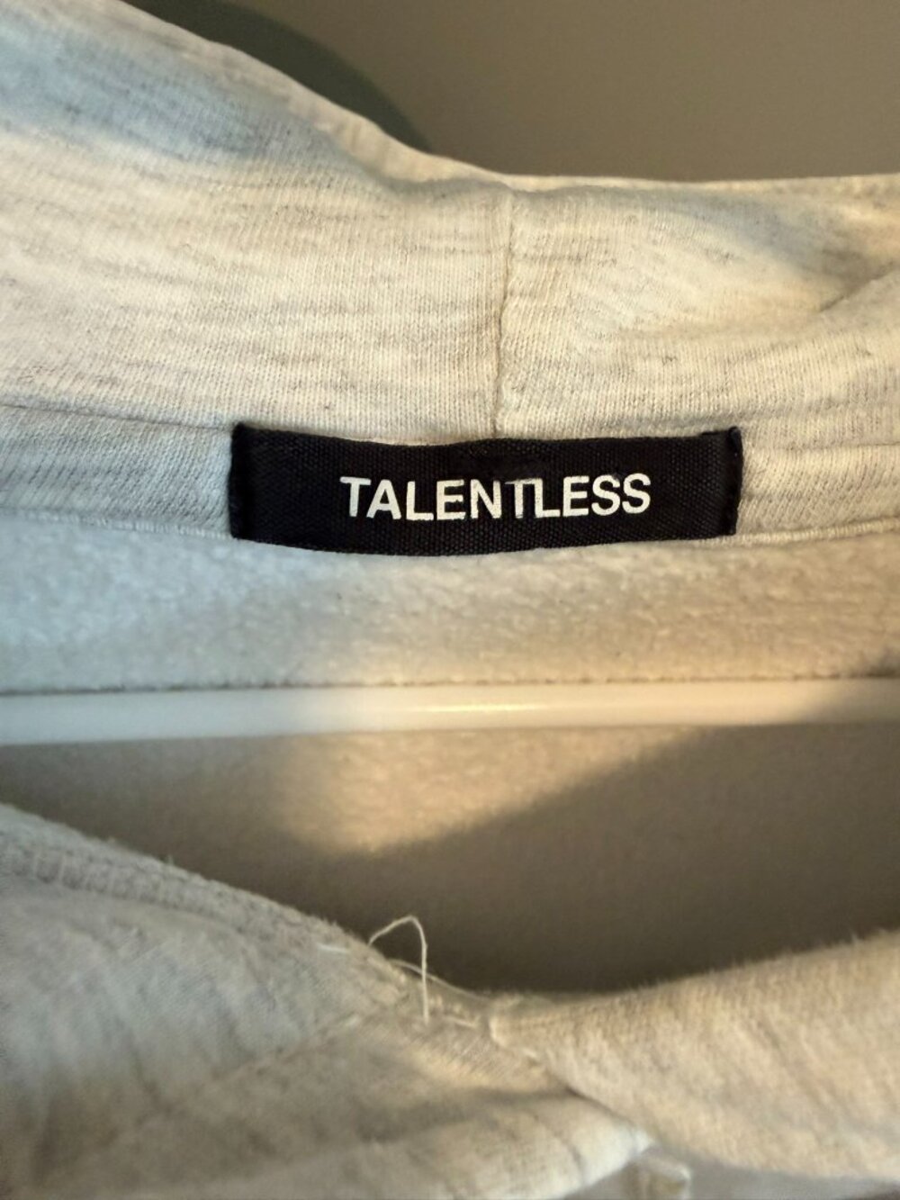 Talentless Embroidered Logo Pullover Hoodie Heather Gray Size Small - Picture 3 of 3